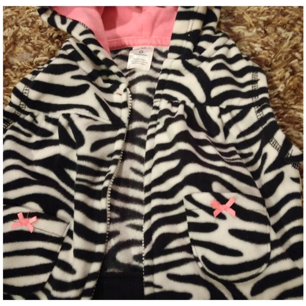 Carter's Zebra Print Hoodie - 6 Months